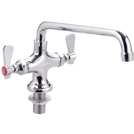 Bk Resources OptiFlow Faucet, dual valve, deck mount, interchangeable 14" swing spout BKF-DPF-14-G